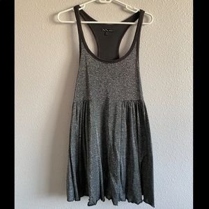 VANS SILVER GRAY SPARKLY PARTY DRESS WITH RACERBACK TANKTOP SHAPE